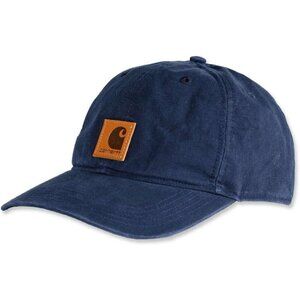 Carhartt Men's Navy Canvas Adjustable Straight Cotton Hook-and-loop Cap